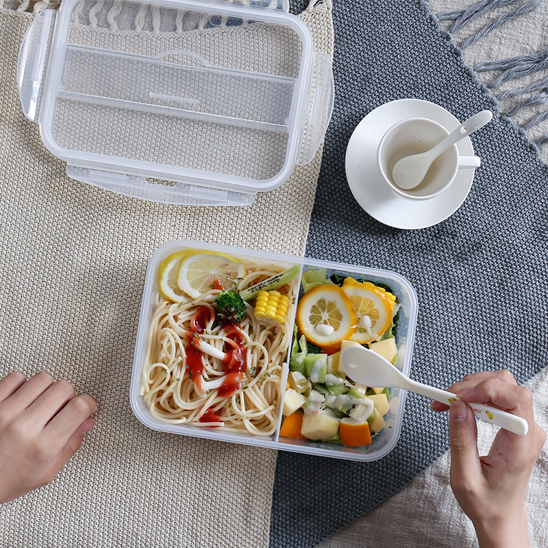 透明仕切り付きスリム弁当箱