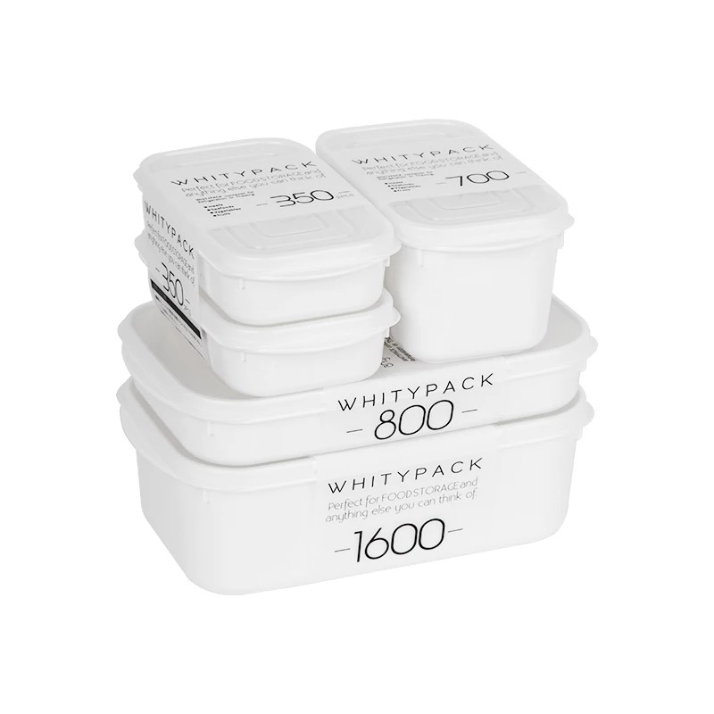 密閉式収納型スリム保存容器四個組