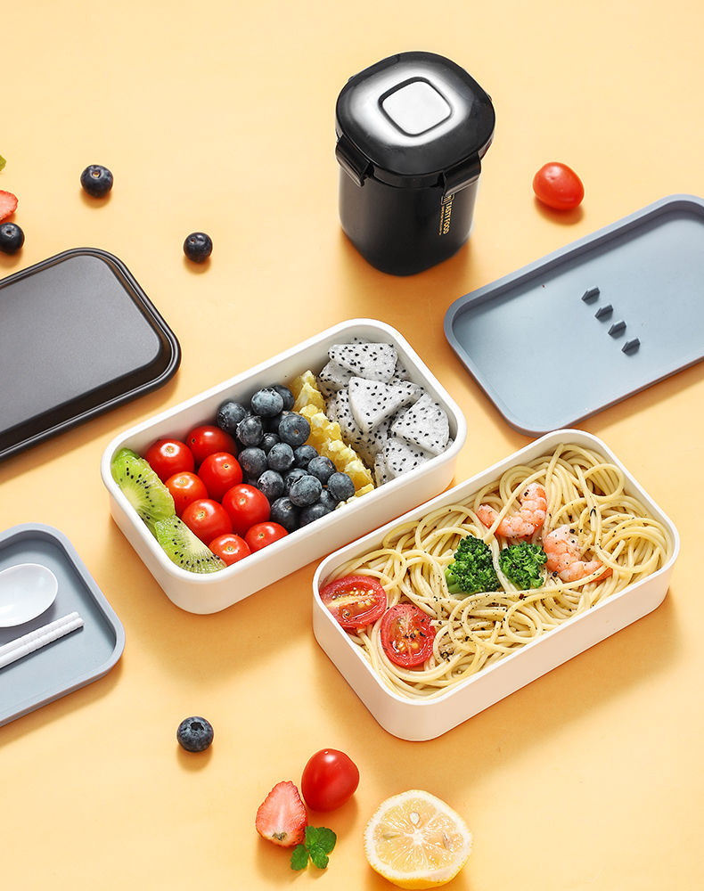 汁物容器付き二段式電子レンジ対応弁当箱