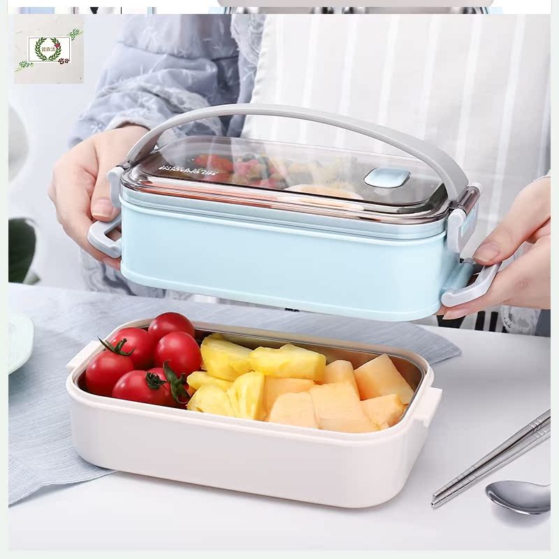 密閉式ステンレス二段重ね弁当箱