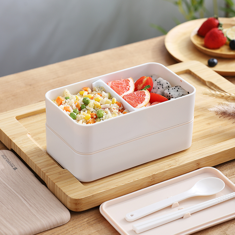 電子レンジ対応木目調蓋付き二段弁当箱