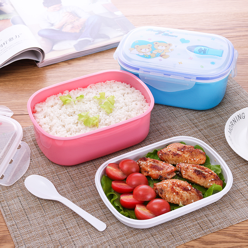 可愛い動物柄付き密閉式2段弁当箱