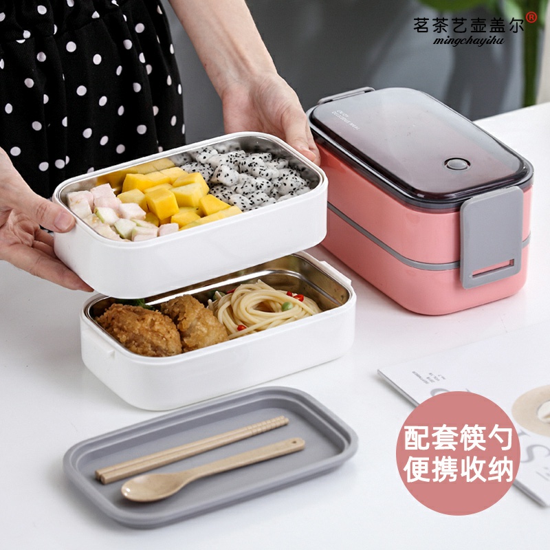 スタッキング式密封二段ランチボックス