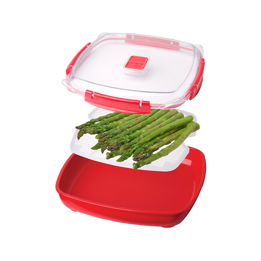 電子レンジ対応蒸気弁付きスリム保存容器