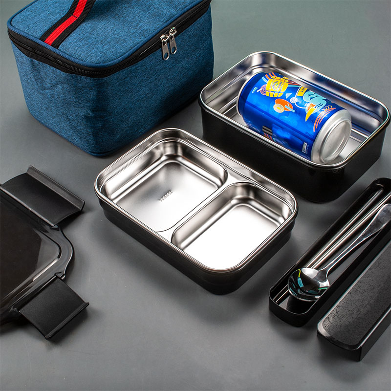 ステンレス製保温二段重ねランチ容器