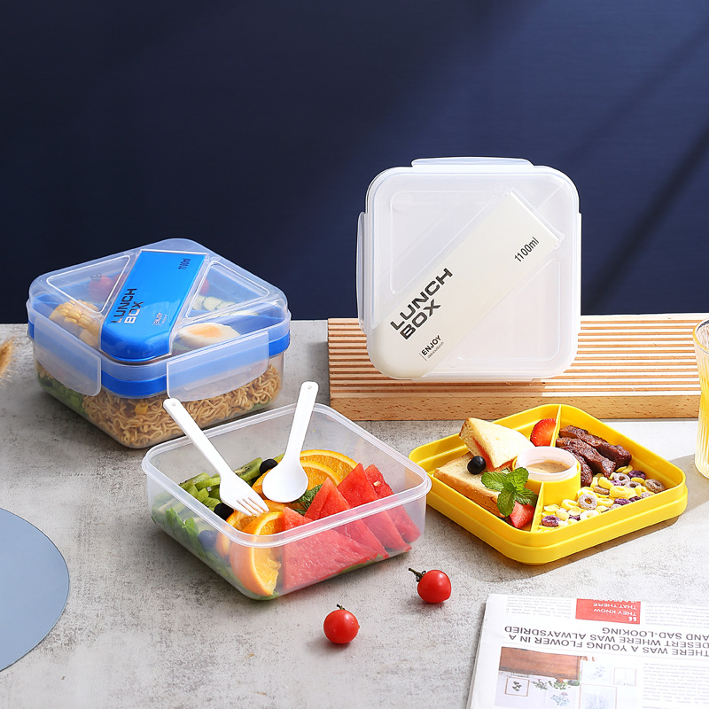 透明蓋付き重ねて使える2段弁当箱