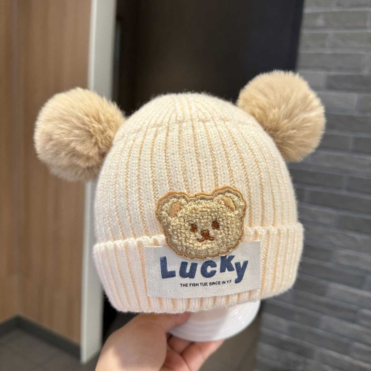 ベレー帽 ふわもこ くまちゃん ベビーニット帽