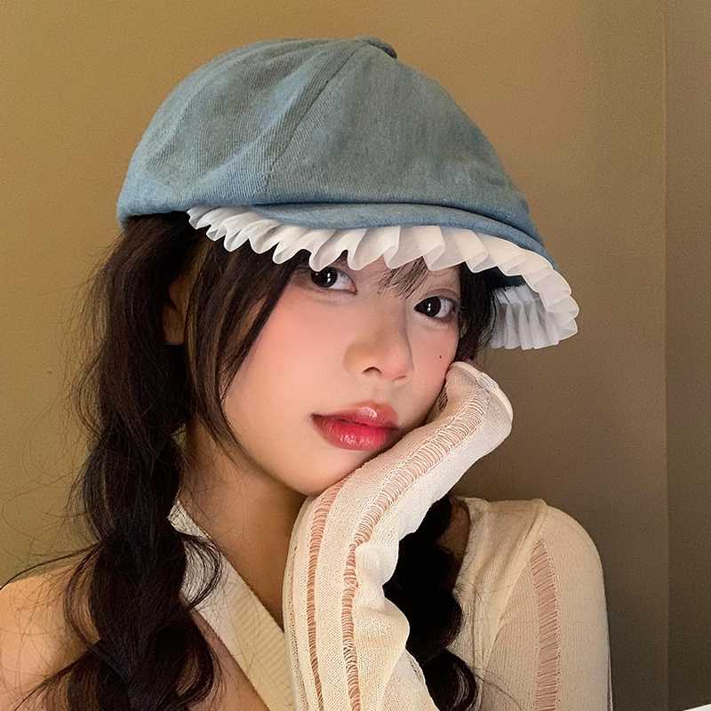 ベレー帽 姫風フリルレースベレー