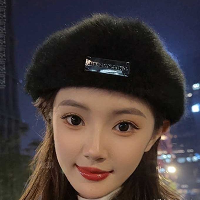 ふわふわニットベレー帽 秋冬新作 女性用 暖かい帽子