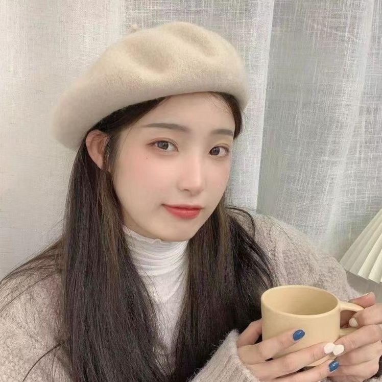 上質ウール素材のふんわりシンプルベレー帽