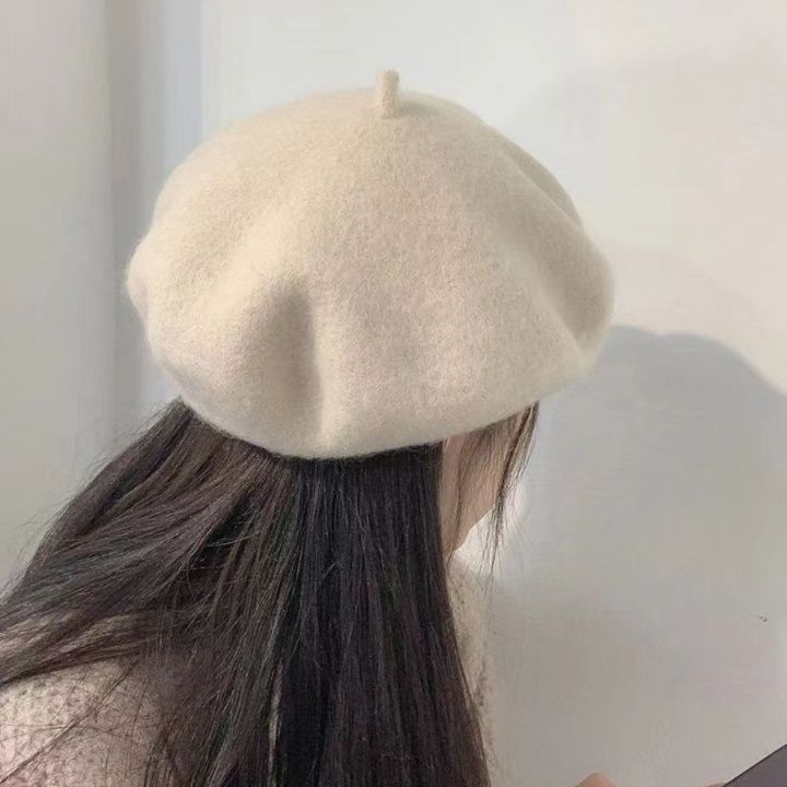 上質ウール素材のふんわりシンプルベレー帽