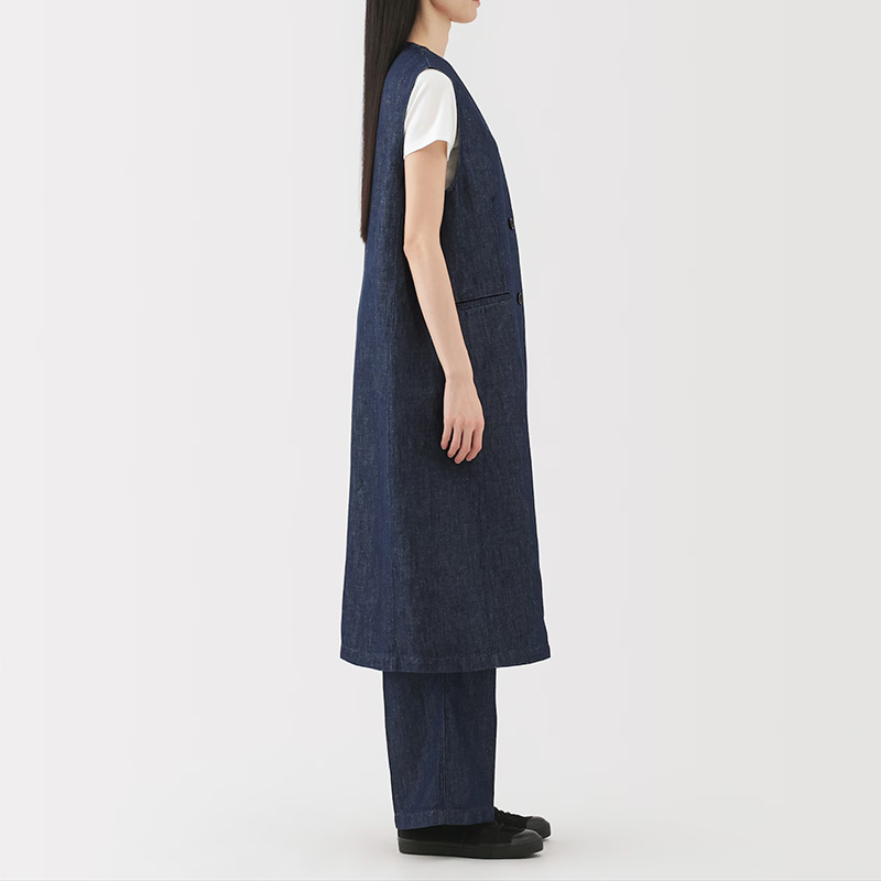 ベスト ロングシルエット重ね着ジレ