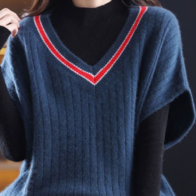 Vネックゆったりニットベスト