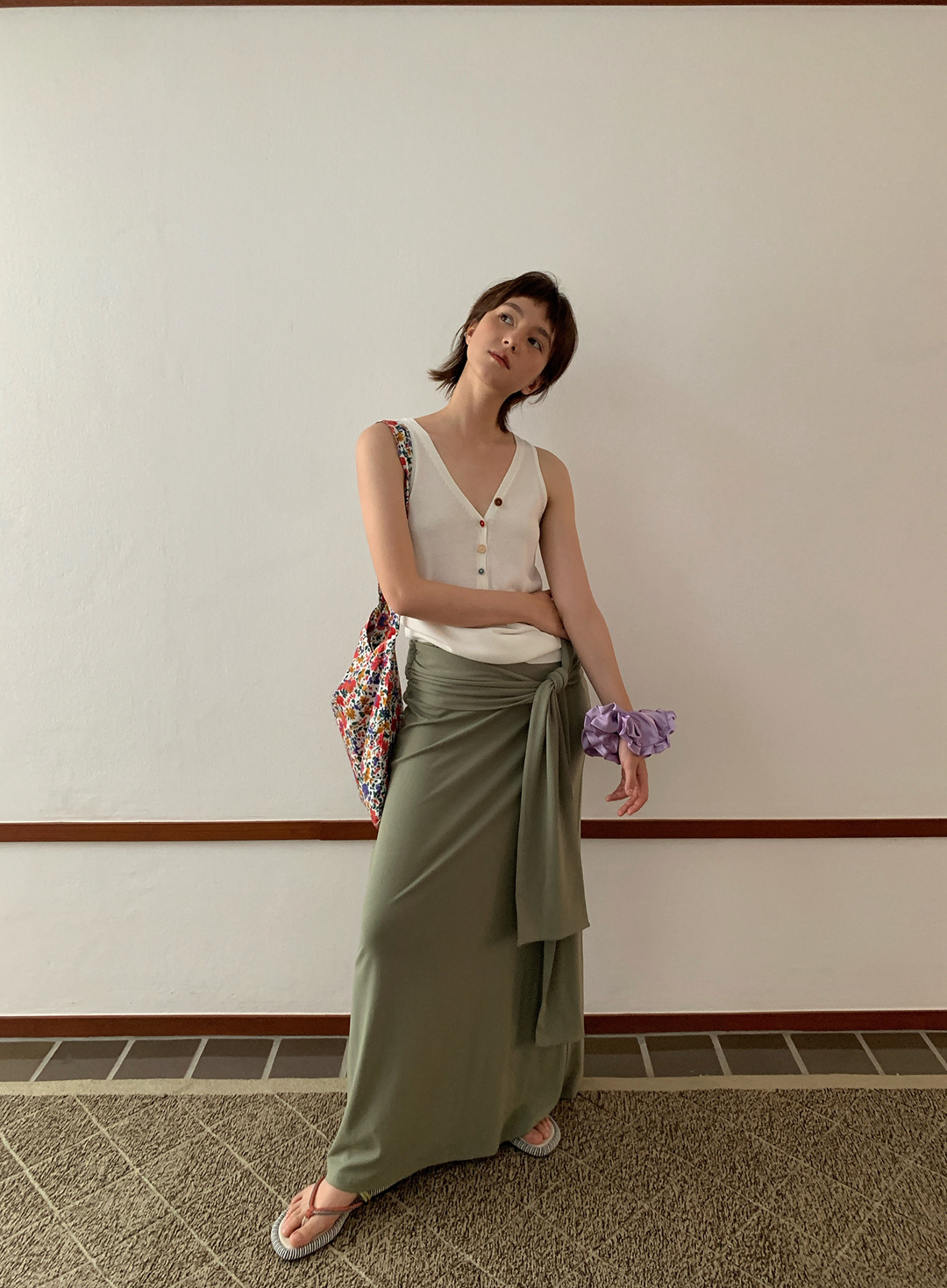 ベスト 優美な装いノースリーブニットベスト