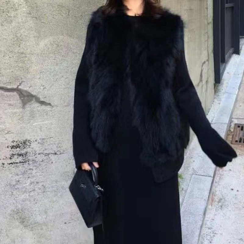 ベスト 上品な長毛ファーベスト