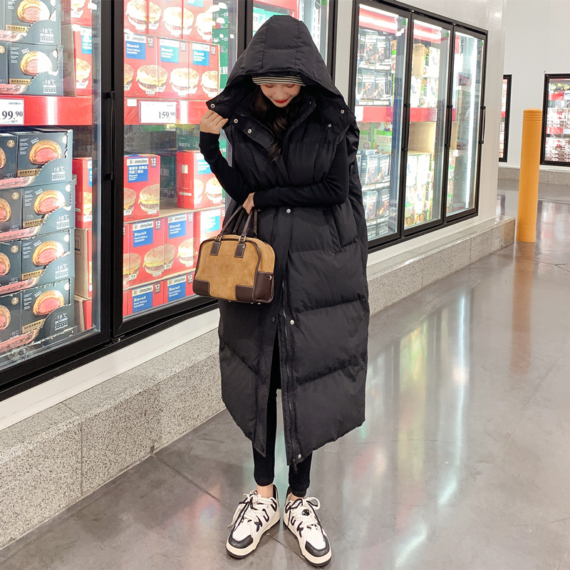 ベスト 極厚中綿入りロング丈袖なしダウンベスト