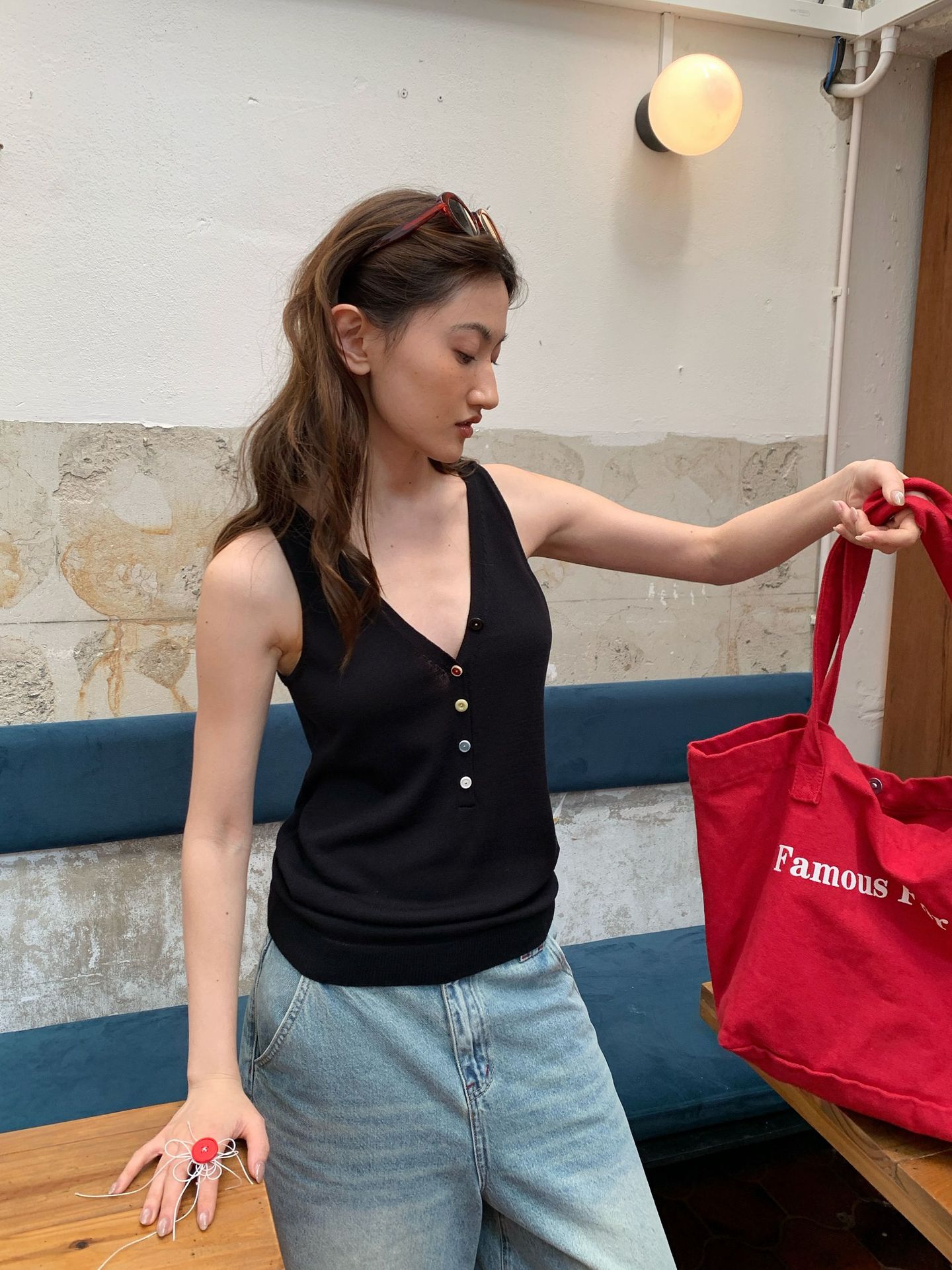 ベスト 優美な装いノースリーブニットベスト