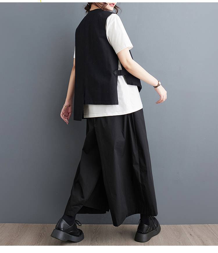 ベスト アシンメトリーデザイン一つボタンジレ