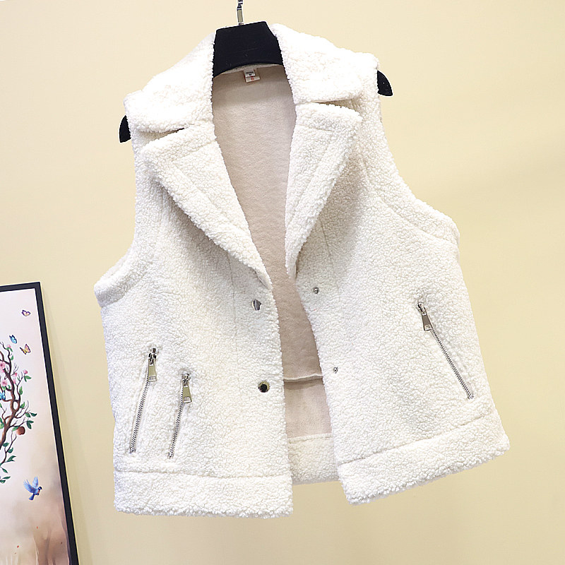 ベスト もこもこボア配色袖付きテーラードベスト