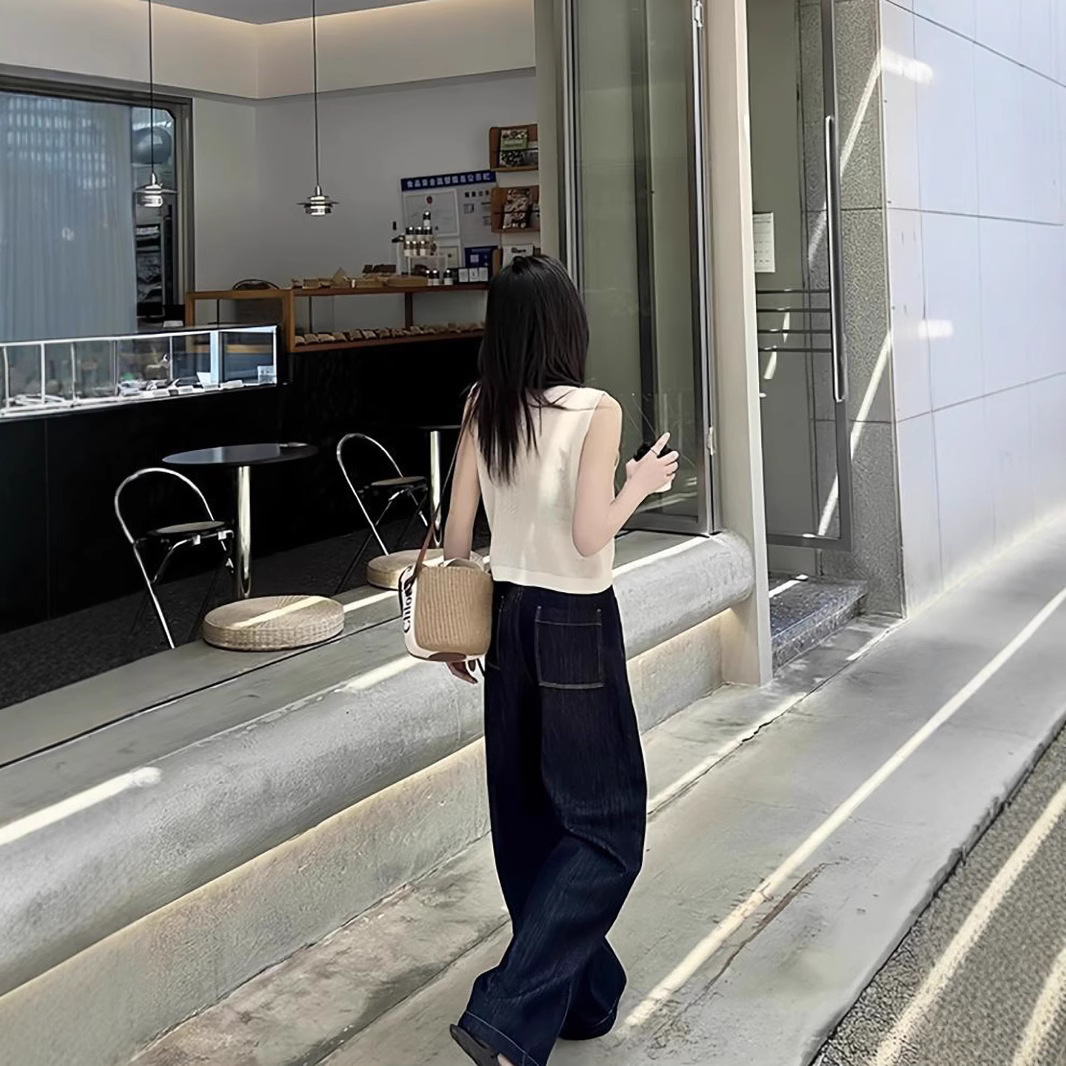 ベスト 装飾貝殻付き優美ニットベスト