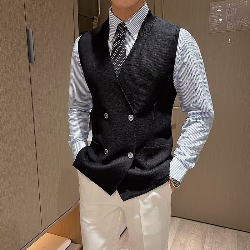 ベスト ダブルボタン フォーマルベスト