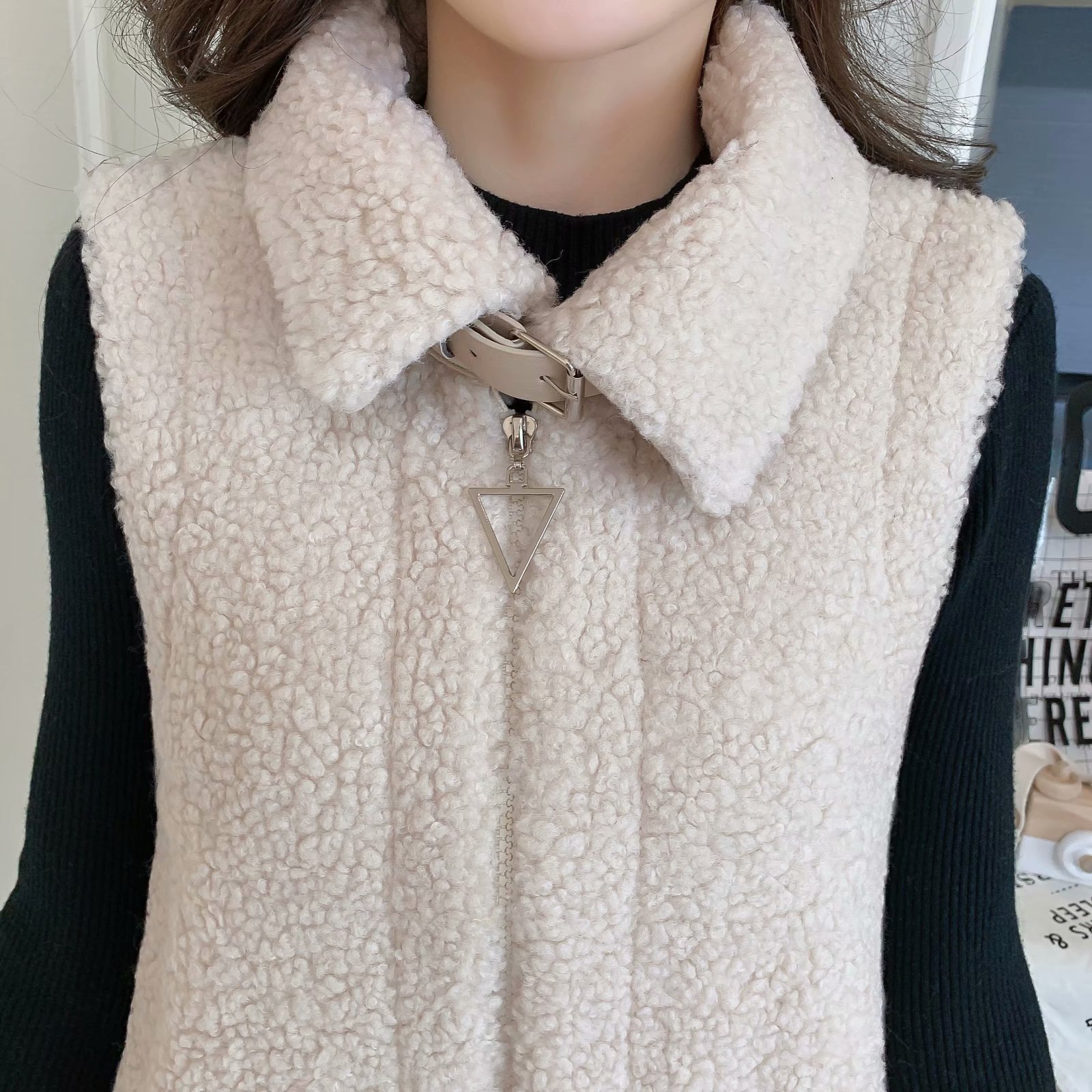 ベスト もこもこ羊毛風フリースベスト