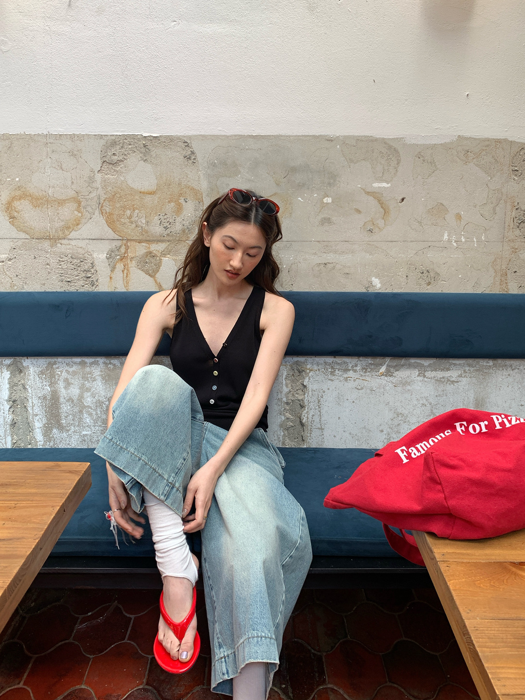 ベスト 優美な装いノースリーブニットベスト