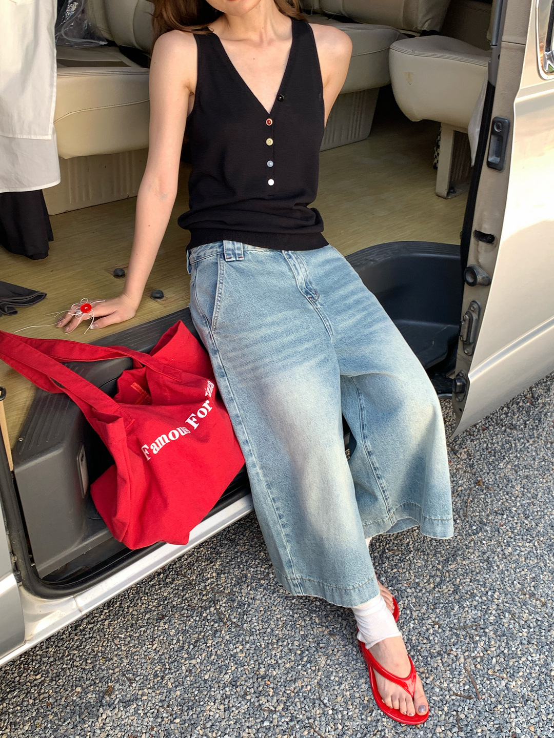 ベスト 優美な装いノースリーブニットベスト
