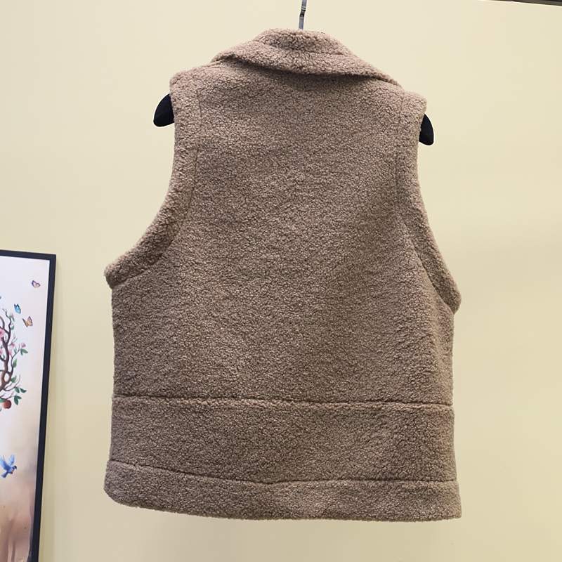 ベスト もこもこボア配色袖付きテーラードベスト