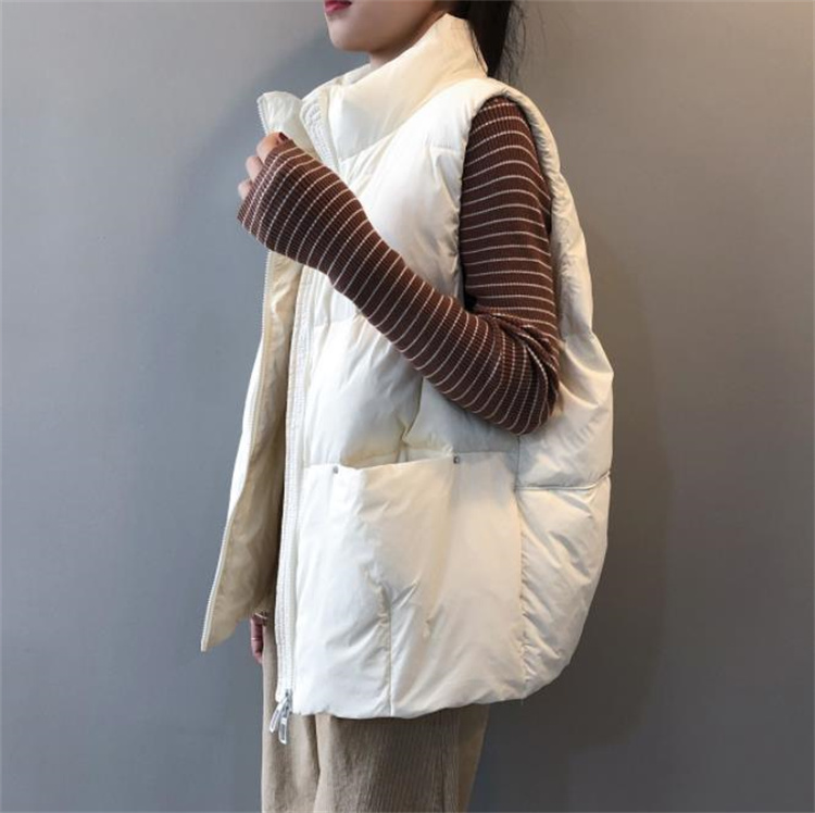白鴨ダウン薄手ベスト ゆったり快適トレンド