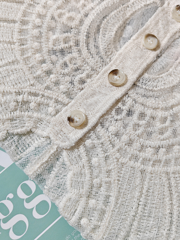 ベスト 刺繍レースフリンジジレ