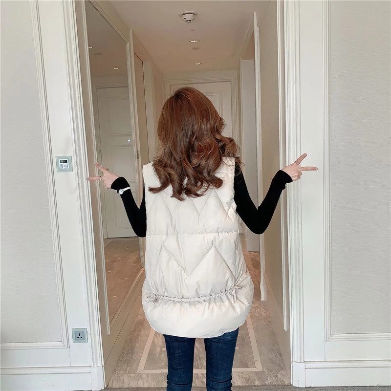 ベスト 立体キルティング中綿入りスタンドカラーベスト