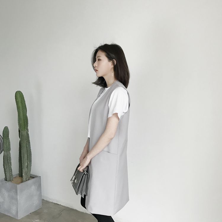 ベスト すっきりシルエットロングジレ