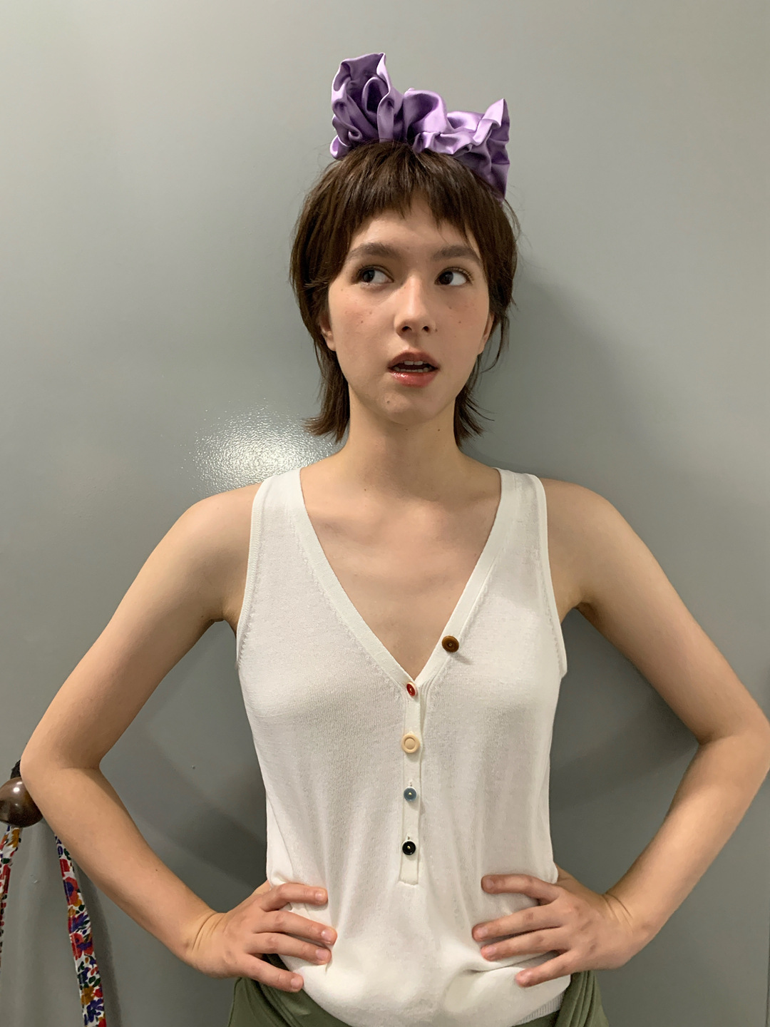 ベスト 優美な装いノースリーブニットベスト