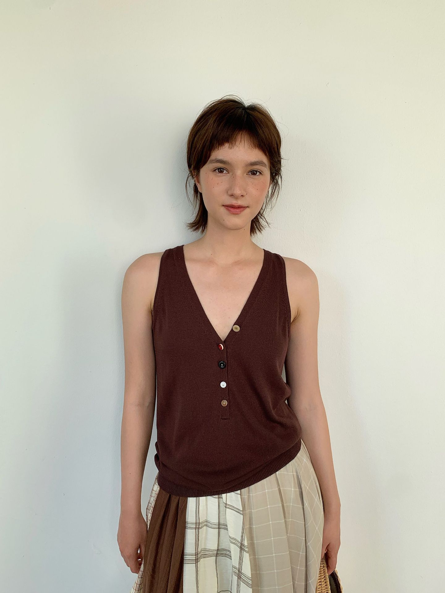 ベスト 優美な装いノースリーブニットベスト