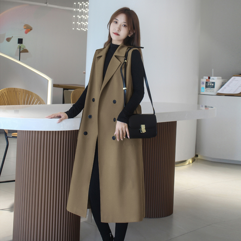 ベスト ベスト 上質しなやかロングジレ