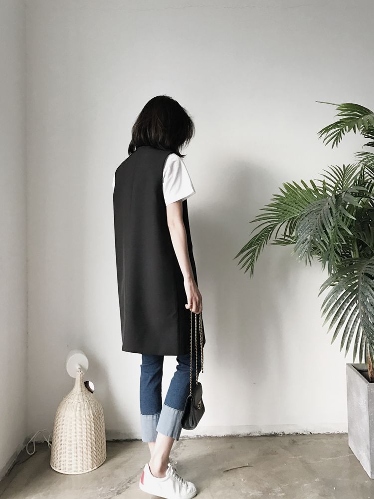 ベスト すっきりシルエットロングジレ