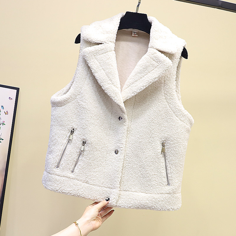 ベスト もこもこボア配色袖付きテーラードベスト