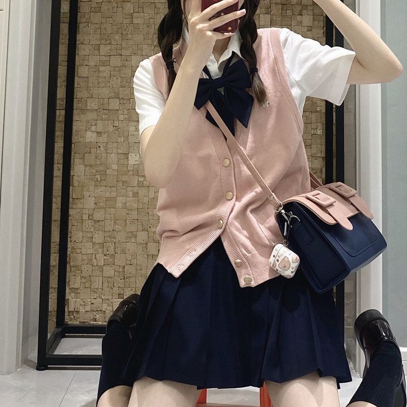 ニットベスト 学生風シンプルベスト