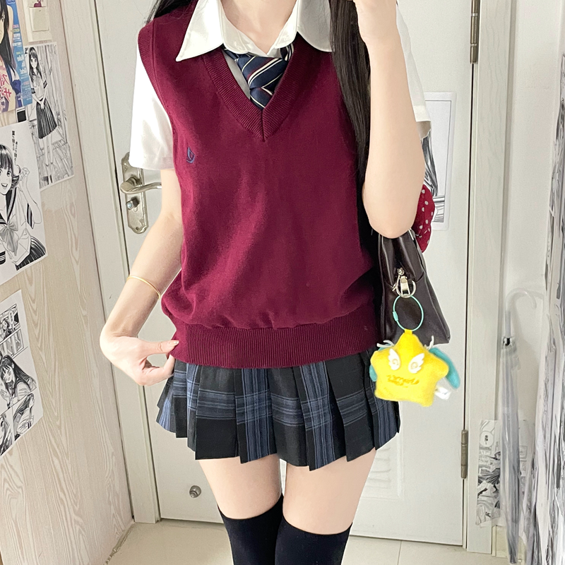 ニットベスト 学生風Vネックベスト