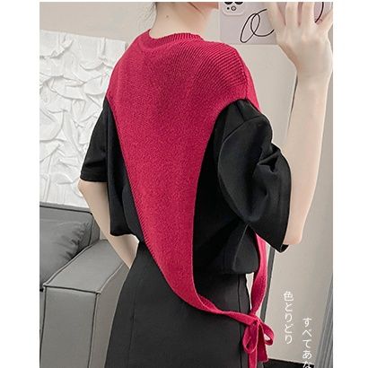 ニットベスト アシンメトリーデザインベスト