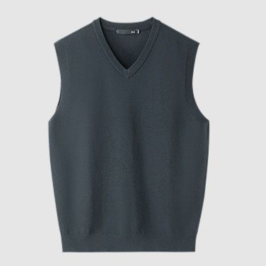 ニットベスト 上質ウール混Vネックベスト