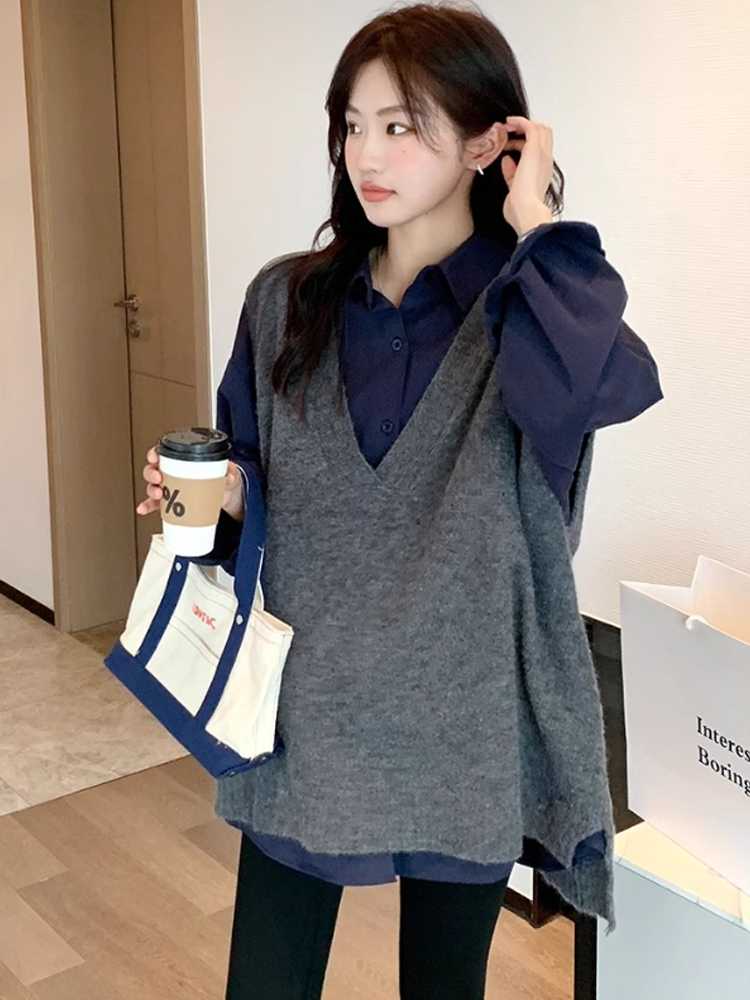 ニットベスト 深Ｖネックゆるふわベスト