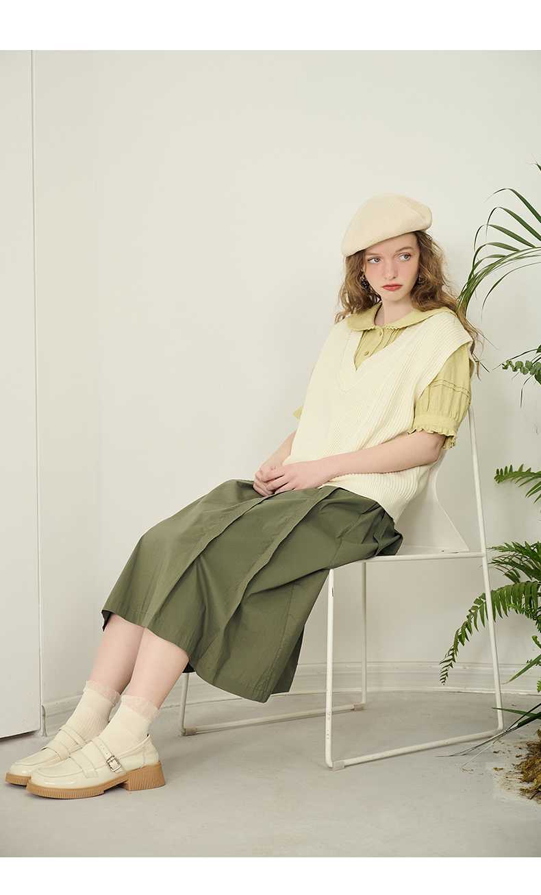 ニットベスト エアリーリブ編みニットベスト