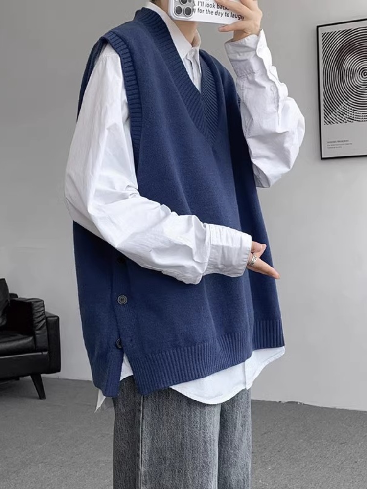 ニットベスト 深みのある優美Vネックベスト