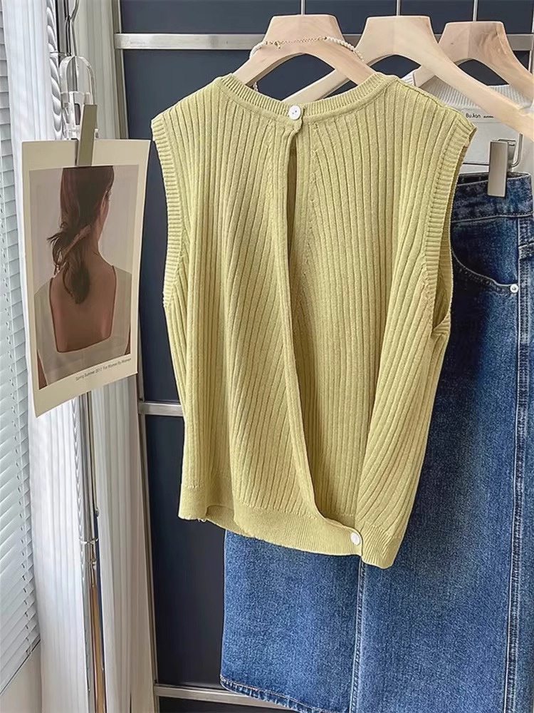 ニットベスト シンプル美シルエットニットベスト