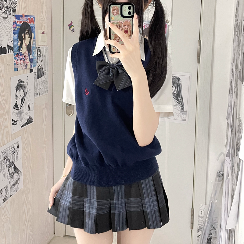 ニットベスト 学生風Vネックベスト