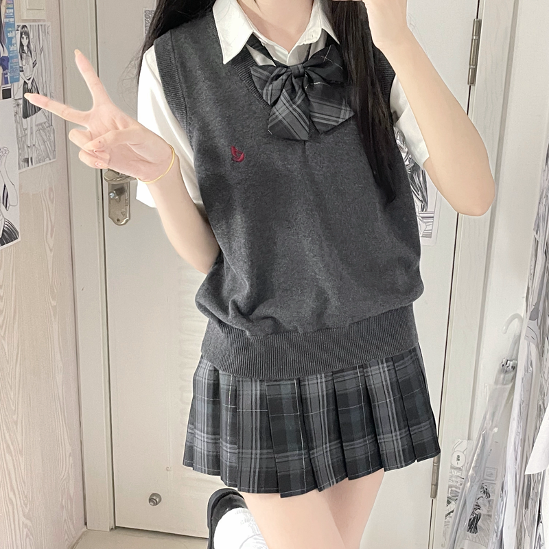 ニットベスト 学生風Vネックベスト