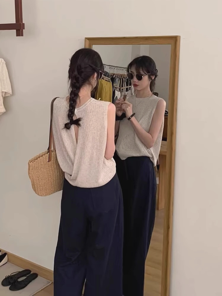 ニットベスト シンプル美シルエットニットベスト