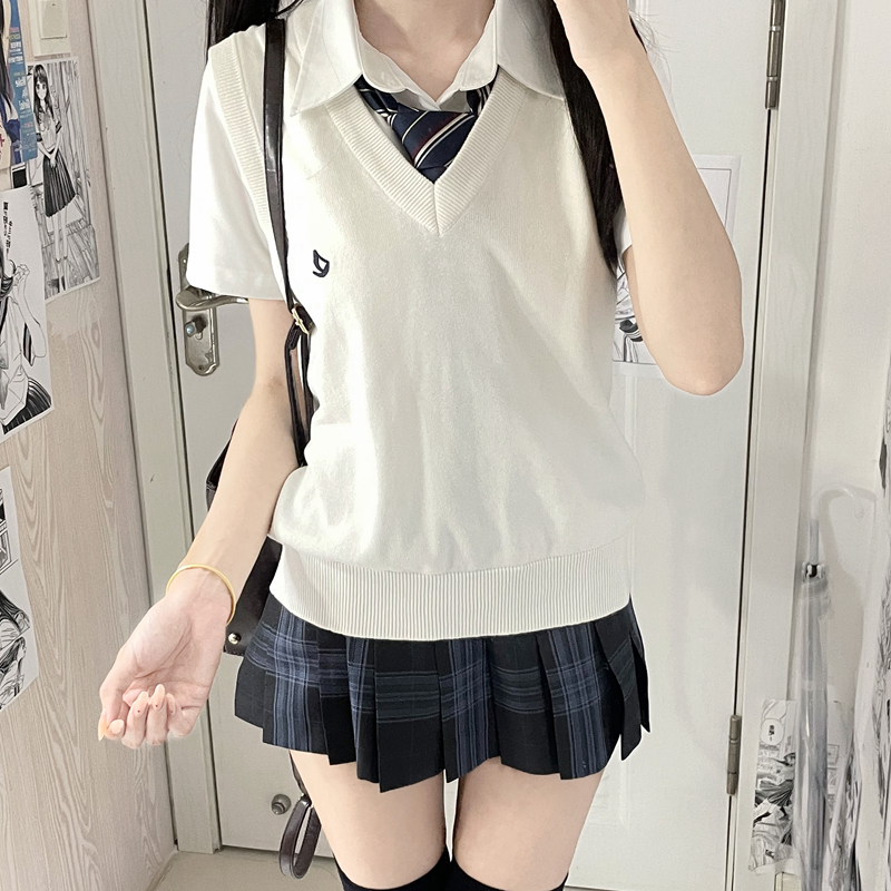 ニットベスト 学生風Vネックベスト